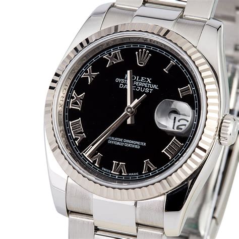 rolex datejust roman numerals black face 116234|rolex 116234 datejust.